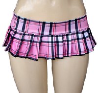DSLV-Pink Plaid Micro Mini Skirt - More Details
